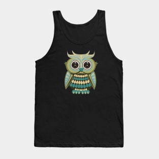 Star Eye Owl - Green Tank Top